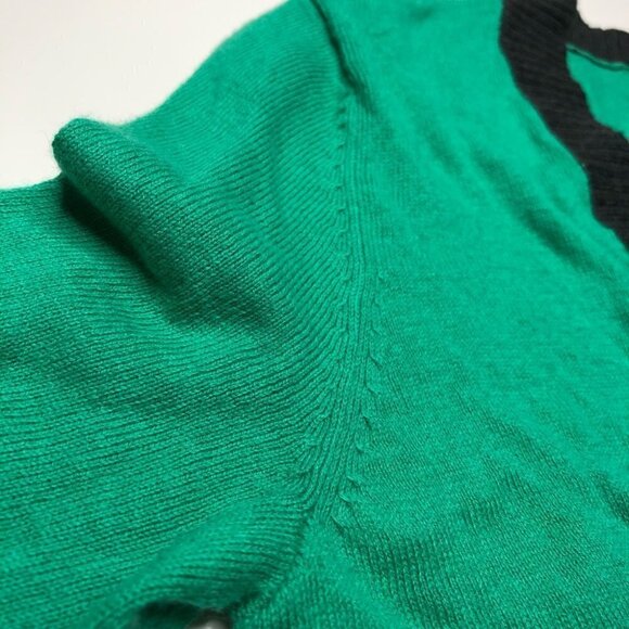 OLD NAVY Mint Green Deep Seafoam Buttonup Deep V Varsity Pocket Cardigan Sweater - Picture 8 of 13